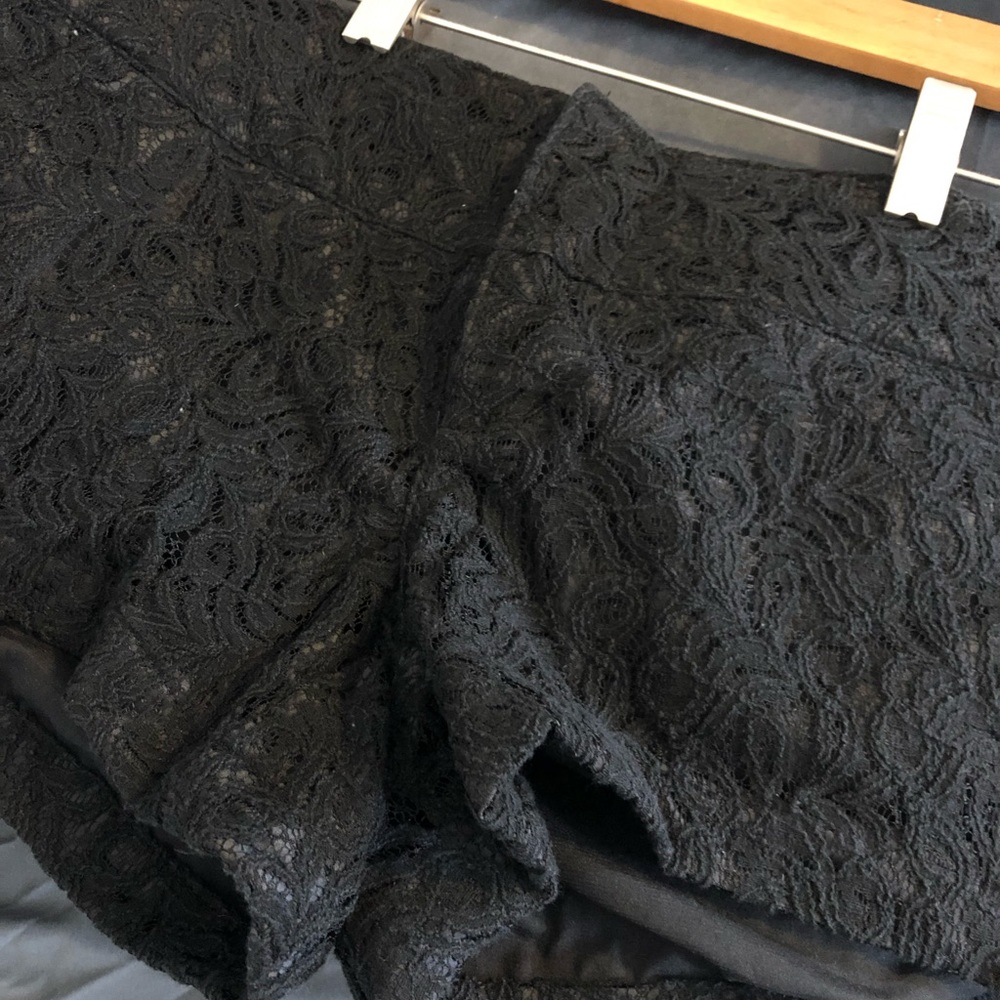 Black lace shorts